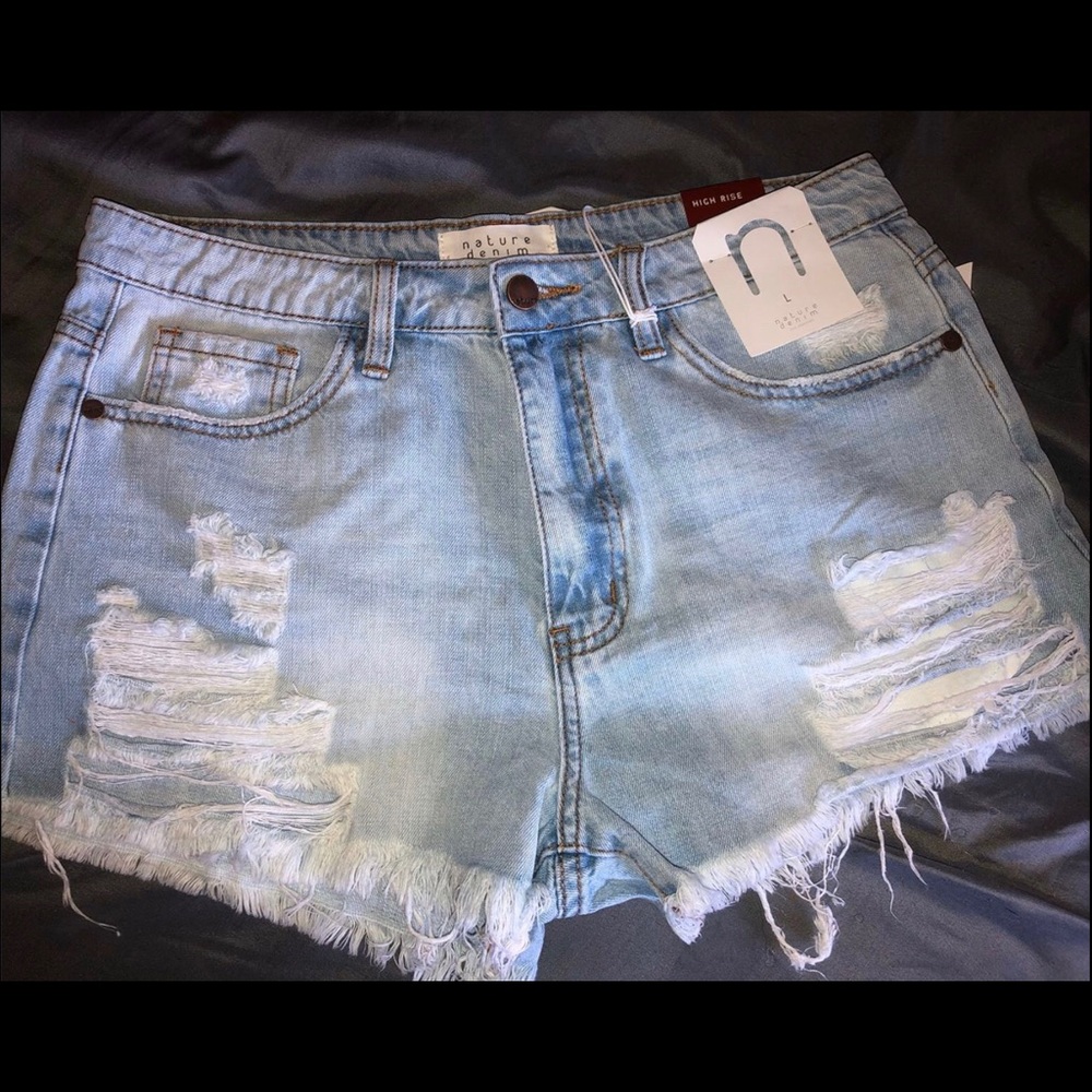 Distressed Jeans Shorts